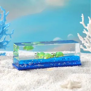 Jouet de mouvement de liquide de theme ocean mignon sablier d'huile decoration bureau.
