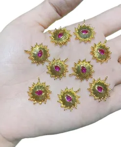Goldener Anhänger böser Blick mit rosa Zirkonia für DIY Halskette Schmuck Zubehör.