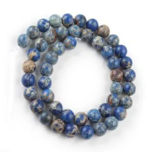 Perles rondes en agate altérée bleue fil pour bracelets et colliers faits à la main DIY