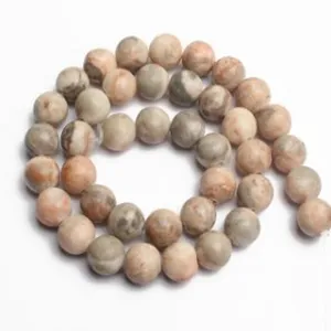 Perles rondes en pierre d'agate mate naturelle pour fabrication de bracelets colliers bijoux DIY