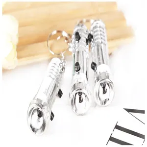 Mini UV LED flashlight keychain, portable dual-head multi-functional banknote detector light.