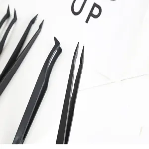Black plastic tweezers set for diamond painting DIY handmade craft tools precision tips
