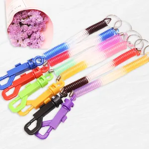 Plastik Feder Schlüsselanhänger Anti-Verlust Spiralband Flexibler Einziehbarer Schlüsselring Halter Für Schlüssel Tägliches Zubehör