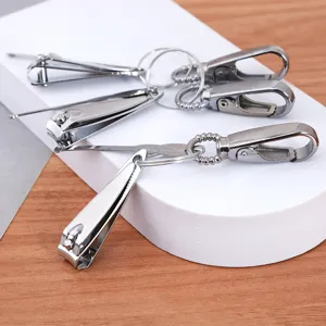 Llavero Cortauñas Multifuncional de Acero Inoxidable Cucharilla Portátil Herramienta de Bolsillo Kit de Cuidado de Dedos