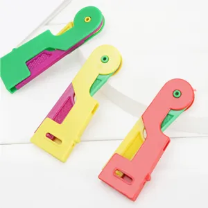 Automatic needle threader for sewing, quick threader tool for home use, portable sewing accessories.