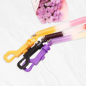 Bunte Plastikfeder Lanyard Anti-Verlust Schlüsselanhänger elastisches Seil Taschenaccessoire.