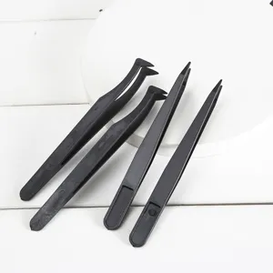 Plastic tweezers set for diamond painting and DIY crafts, straight and curved tips, 4pcs.