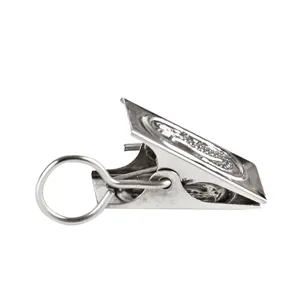 Metall Vorhangklammer mit offenen Ring und Krokodilklemme zum Aufhaengen und Aufbewahren.