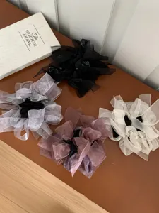 Lot de chouchous élégants en organza avec strass
