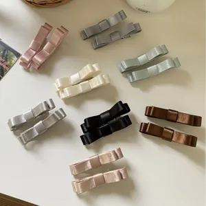 Koreanischer Stil Satin 3D Schleife Haarspange Mädchen Temperament Seiten Entenschnabel Clip Pony Haarschmuck Für Damen