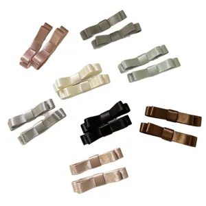 Elegantes Set Satin-Haarspangen mit 3D-Schleifen in verschiedenen Farben für Damen.