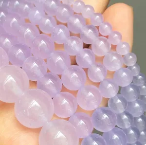 Natural Stone Glass Crystal Round Loose Beads With Hole Spacer Beads For Jewelry Making DIY Craft Bracelet Necklace