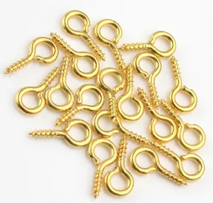 Metal Screw Eye Pins Screw Hooks Eyelets Threaded Ring Bails For DIY Handmade Jewelry Making Findings Craft