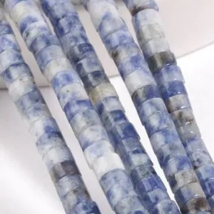 Gemstone crystal right-angle disc loose beads detail view, perfect for DIY jewelry making.