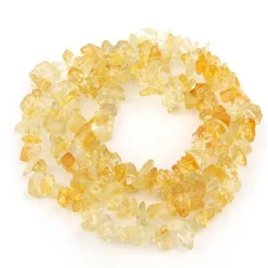 Cuentas sueltas de viruta irregular de cristal de citrino natural para hacer pulseras DIY