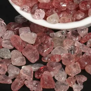 Natural crystal irregular gravel beads for DIY jewelry making, bracelet accessories, pink.