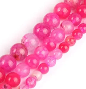 Perles en Vrac en Agate Veine de Dragon Naturelle Perles Rondes en Pierre Précieuse pour Fabrication de Bijoux Bracelet Collier Loisirs Créatifs