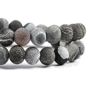 Natural weathered agate loose beads round beads for DIY bracelet jewelry making craft accessories.