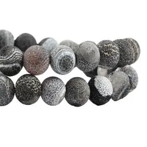 Natural weathered agate loose round beads semi finished DIY bracelet jewelry accessories