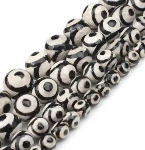 Natural Agate Loose Beads Round Dzi Beads Semi Finished DIY Jewelry Making Accessories For Bracelets And Necklaces