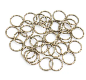 Bronze metal open jump rings detail shot for diy jewelry making and crafting accessories