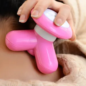 Mini electric three-leg massager portable USB handheld body relaxation device pink
