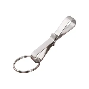 Portachiavi con clip da cintura in acciaio inossidabile, supporto metallico classico.