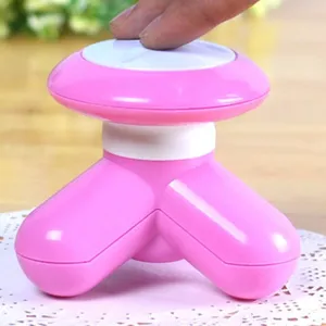 Mini tripod electric massager USB portable body massage device pink relaxing tool for daily use