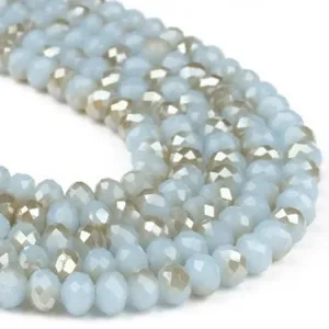Crystal faceted rondelle beads detail view for DIY jewelry making bracelets necklaces