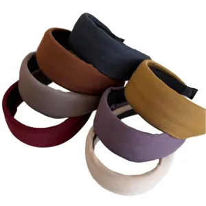 Diademas acolchadas anchas minimalistas en varios colores sólidos para mujeres