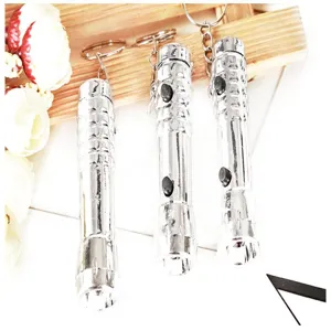 Portable mini metal LED flashlight keychain multi-functional practical EDC light tool.