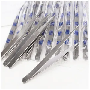 Stainless steel tweezers bulk pack precision tool straight and curved utility crafts