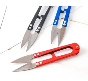 Multi-functional U-shaped thread scissors spring yarn cutters for daily sewing and crafts