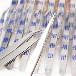 Stainless steel precision tweezers set, straight and curved tips for daily use and hardware tasks.