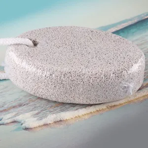 Oval volcanic pumice stone with hanging rope for foot dead skin removal and callus care main image