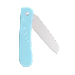 Draagbaar opvouwbaar fruitmes mini roestvrij staal keuken zakmes in blauwe kleur