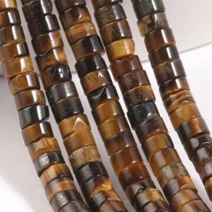 Detail shot of 2x4mm natural stone disc loose beads, perfect for DIY jewelry accessories.