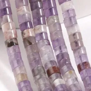 Purple crystal gemstone flat round spacer beads for jewelry making DIY bracelet accessories