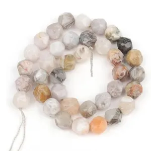 Faceted natural stone beads strand DIY jewelry accessory handmade bracelet crafting component