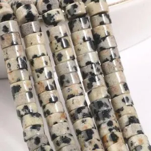 Wholesale 2x4mm Dalmatian jasper stone spacer disc loose beads for DIY jewelry making bracelet.