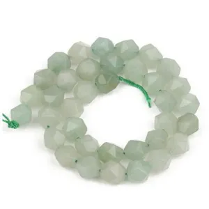 Faceted green stone loose beads for DIY handmade bracelet jewelry making craft accessories