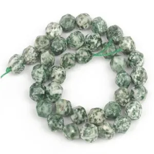Faceted green stone beads gemstone loose beads for DIY handmade jewelry making bracelets necklaces