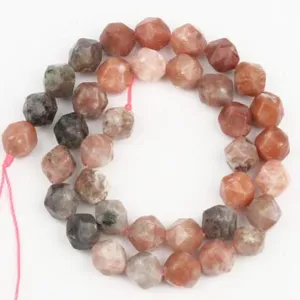 Faceted diamond shape natural stone loose beads for DIY handmade bracelet jewelry making.