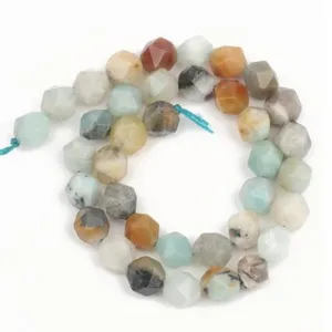 Multicolor faceted stone loose beads strand for DIY handmade bracelets jewelry making details