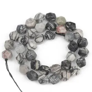 Natural stone faceted loose beads DIY handmade bracelet jewelry making accessories.