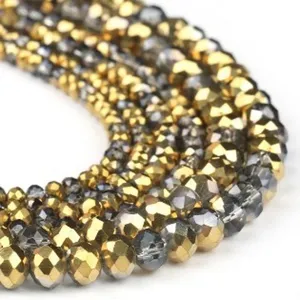 Faceted crystal beads AB color rondelle spacer beads DIY jewelry making bracelet necklace components