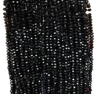 Black faceted crystal beads DIY rondelle spacer beads for handmade bracelets necklaces