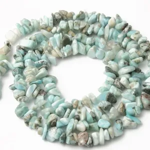 Hellblau Naturstein Splitterperlen Lose Stränge Gebohrt Edelsteinperlen Für DIY Schmuckherstellung Armband Halskette Handwerk