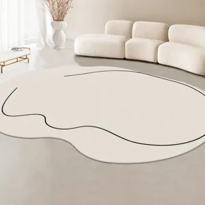 Tappeto per Area Geometrica Astratta Moderna Finto Cashmere Ispessito Tappeto da Soggiorno Antiscivolo per Camera da Letto Stile Giapponese