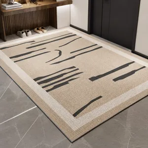 Alfombrilla Antideslizante Patrón Geométrico de Poliéster Resistente a la Suciedad Alfombra de Entrada Lavable Decoración